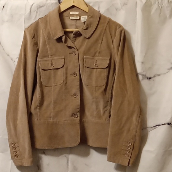 St. John's Bay Jackets & Blazers - St. John's Bay Tan Suede Button-Front Jacket